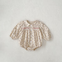 Pure Cotton Children's Clothing Baby Girl's Little Polka Dot Printed Romper