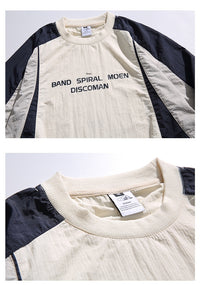 Contrast Color Printed Crew Neck Sweatshirt Men's Sports Jacket