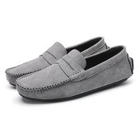 Hand-stitched Men's Beanie Shoes Velvet Leather Handmade