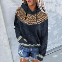 Women's Printed Wear Crew Neck Casual Sweater