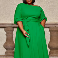 Plus-size Waist-cinching Elegant Sexy Dress