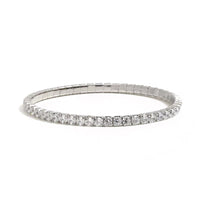 S925 Sterling Silver Fully Diamond-studded Elastic Bracelet, European And American Style