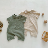 Western Style Summer Boy Short Sleeve Rompers