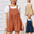Summer Women's Cotton Linen Sleeveless Jumpsuit