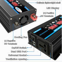 Car Power Inverter USB Voltage LED Display
