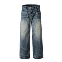 Men's American-style Retro Blue Loose Straight Jeans
