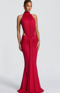 Women's New Halterneck Pleated Slim-Fit Dress
