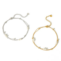 Womens Double-Layer Creative Beaded Multi-Strand Anklet