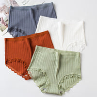 Women's High-waisted Panties Honeycomb Antibacterial Crotch Underwear Women's Cotton