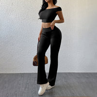 Casual Sporty Chic Solid-Color Slim-Fit Set