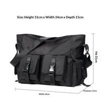 Mens Trendy Japanese-style Utility Canvas Crossbody Bag