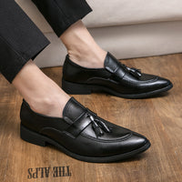 Mens British-style Casual Fashionable Business Tassel Leather Shoes