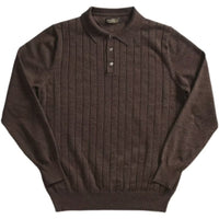 American Retro Heavy Lapel Long Sleeve Polo Shirt Casual Sweater