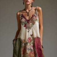 Womens Summer New V-Neck Sleeveless 3D Printed Sexy Tank Dress