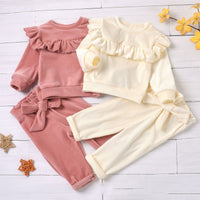 Girls' Fashion Casual Sweater Sweatpants Suit