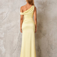 Slant-shoulder Figure-hugging Slimming Sexy And Elegant One-shoulder Dress