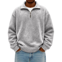 Stylish Vintage Oversized Mens Half-zip Hoodie