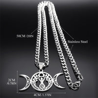 Triple Moon Celtic Knot Pendant Stylish Clavicle Necklace