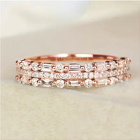 Multilayer Ring Three-layer Fine Circle Line Setting For Women Full Finger Rings Jewelry Gifts