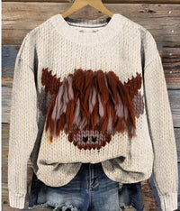 Needle Digital Printing 3D Round Neck Sweater Street Comfortable