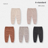 Baby Cotton Four Seasons Trousers Breathable High Waist Belly Protection