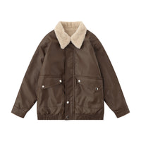 High Street Loose Casual Motorcycle PU Leather Jacket