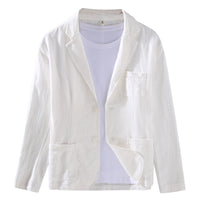 Japanese Flat Collar Casual Ramie Small Suit Men's Versatile