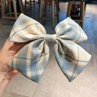 Girl's Plaid Bow Hairpin