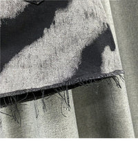 Women's High Waist Denim Skirt With Frayed Edges