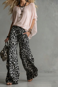 Slimming Wide-leg Straight-leg Casual Pants And Chiffon Top Set