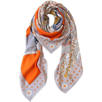 Vintage printed silk cashmere scarf shawl