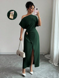Womens Solid-Color Elegant & Sophisticated Bodycon Maxi Dress
