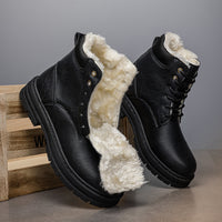 Mens Warm Winter Western Cowboy Boots With Thick Sole In A Retro Style