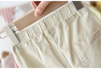 Solid Color Casual Pants Children's Baby Stretch Cotton Foreign Style Long Pants