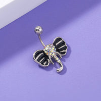 Female Diamond Animal Elephant Belly Button Nail