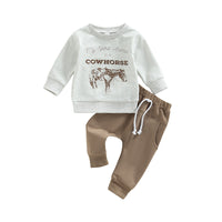 Infant And Toddler Alphabet Animal Print Long Sleeve Sweater Casual Leggings