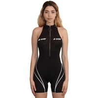 Women's sexy sleeveless high neck printed sports jumpsuit