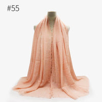 Bubble plain Scarf / cotton scarf fringes women soft solid hijab popular muffler shawls big Pashmina wrap hijab