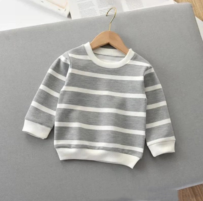 Fashion Children's Striped Pullover Long-sleeved T-shirt