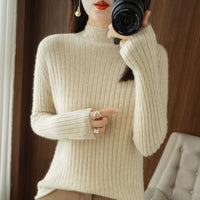 Simple Autumn And Winter Half-high Collar Bottoming Shirt Women's Sweater