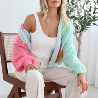 Idle Style Knitted Pocket Sweater Cardigan Coat