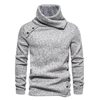 Men's Cascading Collar Sweater Coat Jacquard Pullover Sports Sweater
