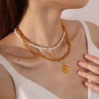 Exaggerated Hip-hop Style Chunky Chain Bracelet And Necklace Set, Simple, Unique, And Fashionable