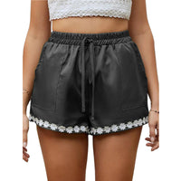 Women's Hot Pants Lace Loose Shorts Elastic Tie