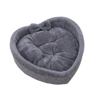 Soft Plush Heart Shaped Cat Bed With Pillow