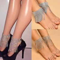 New European And American Punk Exaggerated Full Drill Tassel Anklet