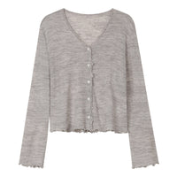 Tree Fungus-like Lacework Knitted Button Cardigan