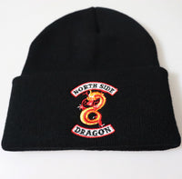 Knitted hat with embroidery