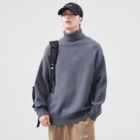 New Autumn Winter High-neck Knit Sweater For Men Japanese-style Vintage