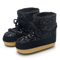 Children's Snow Boots Women's Winter Warm Fleece-lined Sequins